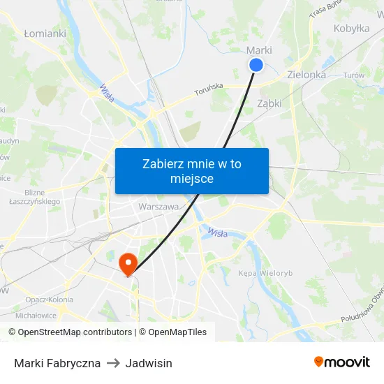 Marki Fabryczna to Jadwisin map