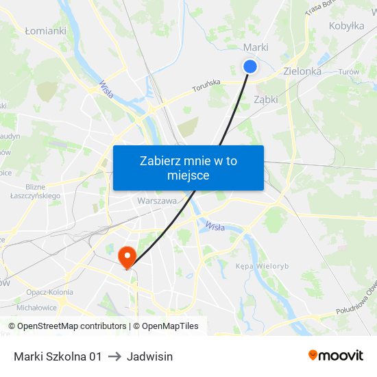 Marki Szkolna to Jadwisin map