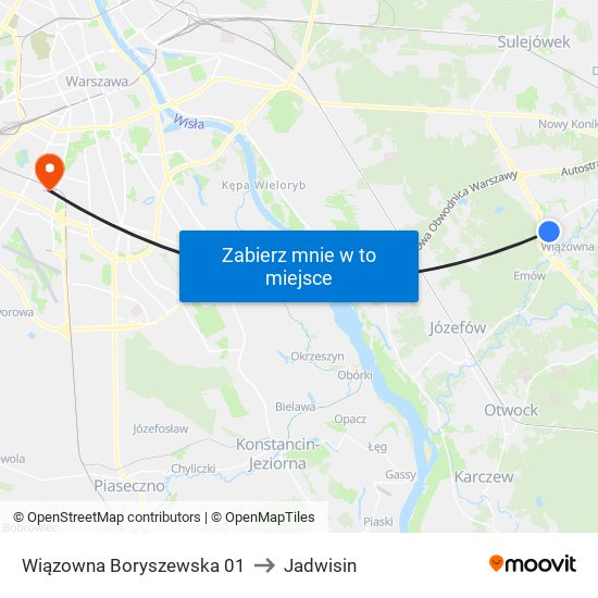 Wiązowna Boryszewska 01 to Jadwisin map