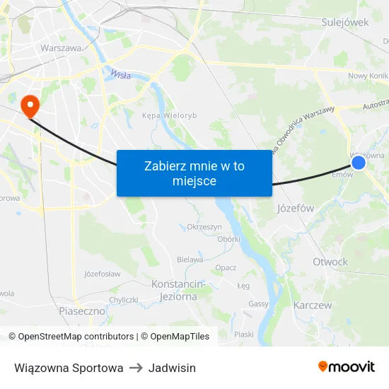 Wiązowna Sportowa to Jadwisin map