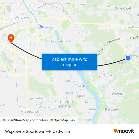 Wiązowna Sportowa to Jadwisin map