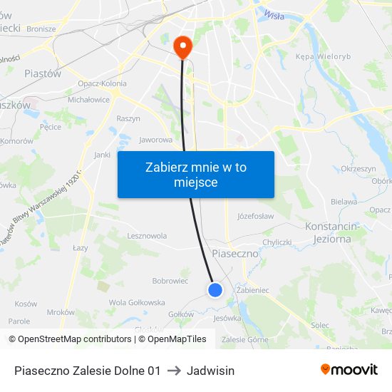 Piaseczno Zalesie Dolne 01 to Jadwisin map