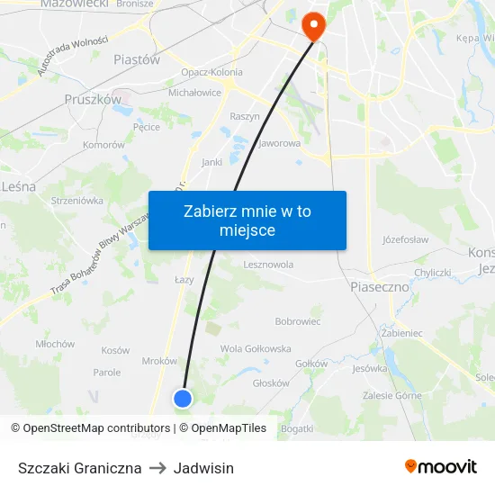 Szczaki Graniczna to Jadwisin map