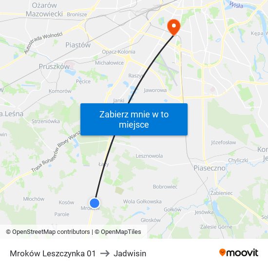 Mroków Leszczynka 01 to Jadwisin map