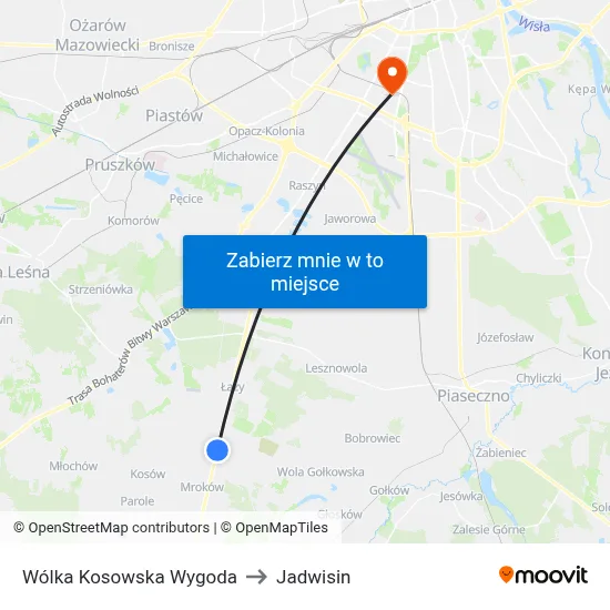 Wólka Kosowska Wygoda to Jadwisin map