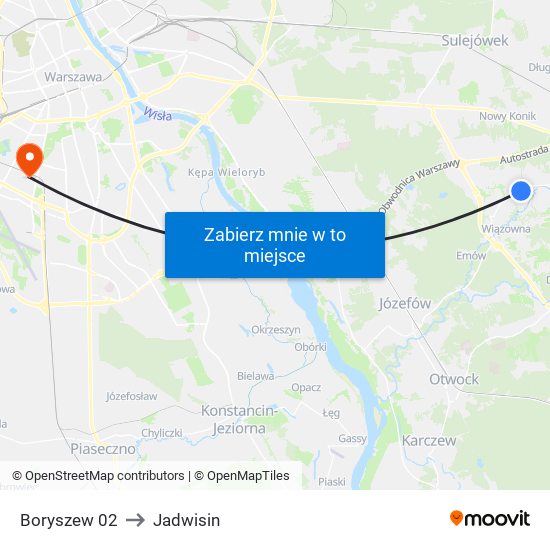 Boryszew 02 to Jadwisin map