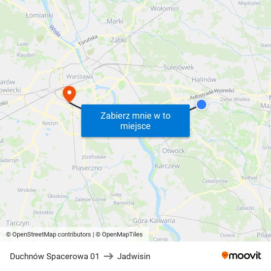 Duchnów Spacerowa 01 to Jadwisin map