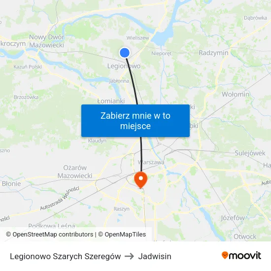 Legionowo Szarych Szeregów to Jadwisin map