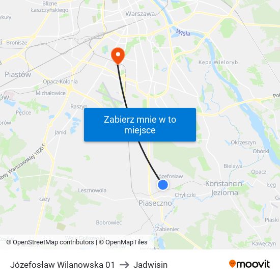 Józefosław Wilanowska 01 to Jadwisin map