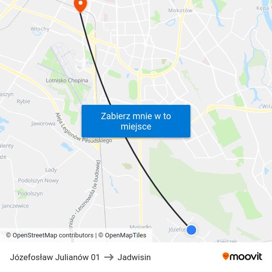 Józefosław Julianów to Jadwisin map