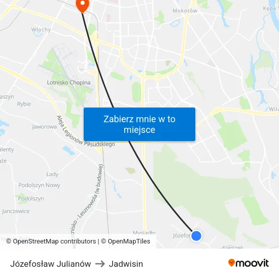 Józefosław Julianów to Jadwisin map