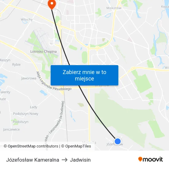 Józefosław Kameralna to Jadwisin map