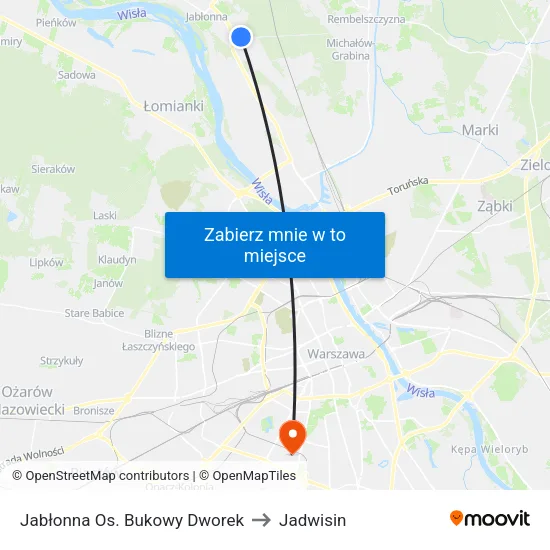 Jabłonna Os. Bukowy Dworek to Jadwisin map