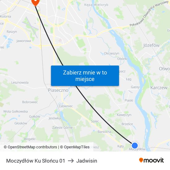 Moczydłów Ku Słońcu 01 to Jadwisin map