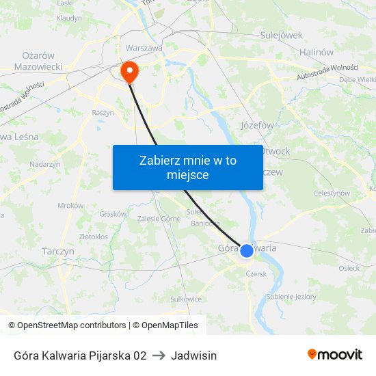 Góra Kalwaria Pijarska 02 to Jadwisin map