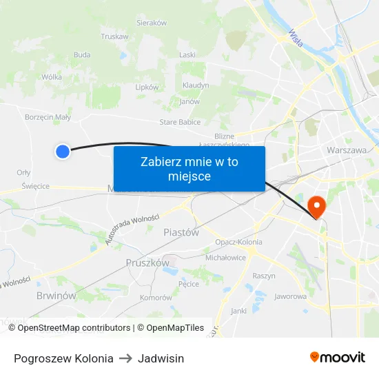 Pogroszew Kolonia to Jadwisin map