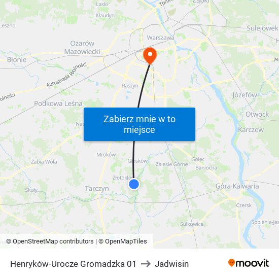 Henryków-Urocze Gromadzka 01 to Jadwisin map