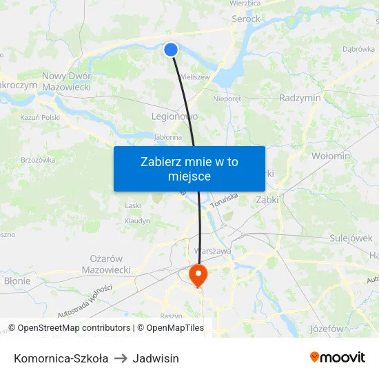Komornica - Szkoła to Jadwisin map