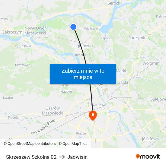 Skrzeszew Szkolna 02 to Jadwisin map