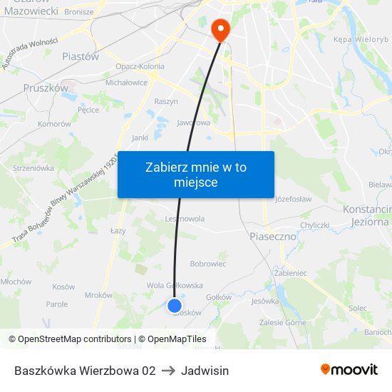 Baszkówka Wierzbowa 02 to Jadwisin map