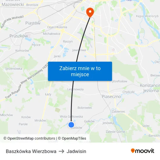 Baszkówka Wierzbowa to Jadwisin map