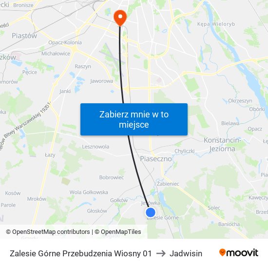 Zalesie Górne Przebudzenia Wiosny to Jadwisin map