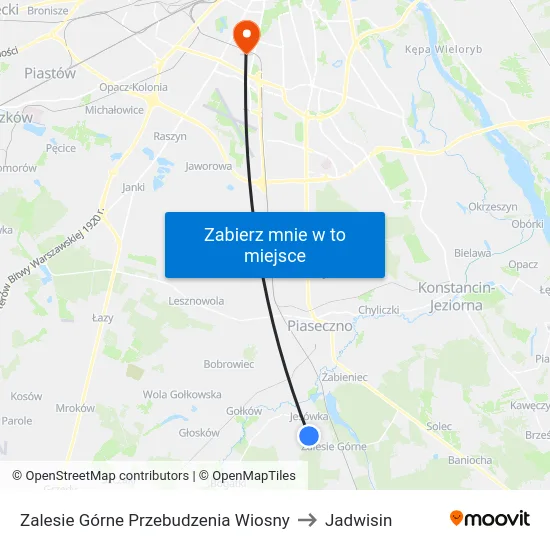 Zalesie Górne Przebudzenia Wiosny to Jadwisin map