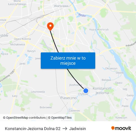 Konstancin-Jeziorna Dolna 02 to Jadwisin map