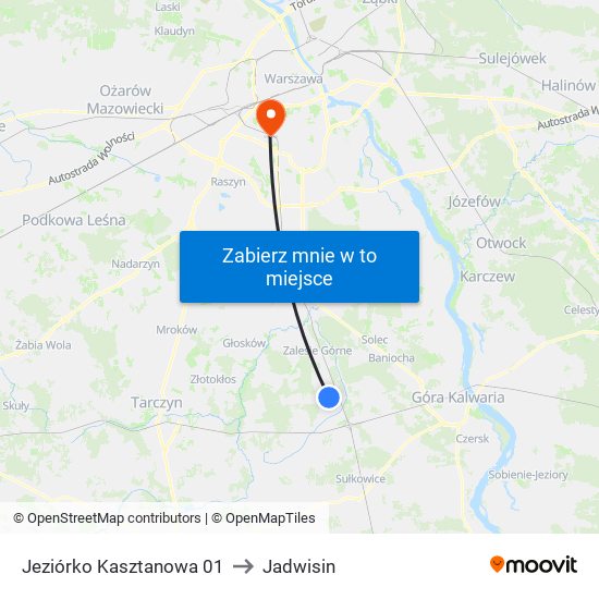 Jeziórko Kasztanowa 01 to Jadwisin map