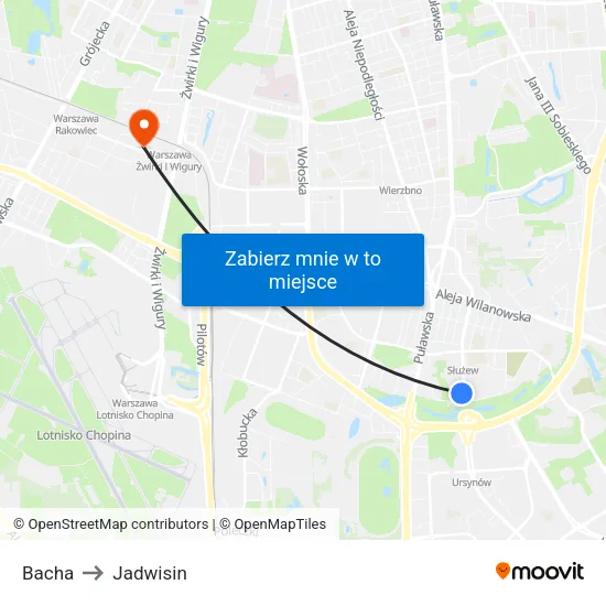 Bacha to Jadwisin map