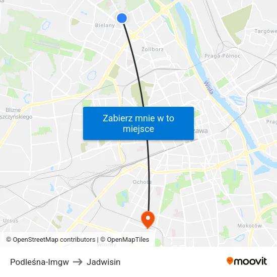Podleśna - IMGW to Jadwisin map