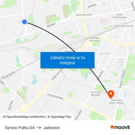 Synów Pułku 04 to Jadwisin map