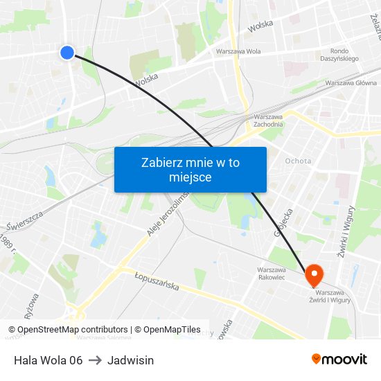 Hala Wola to Jadwisin map