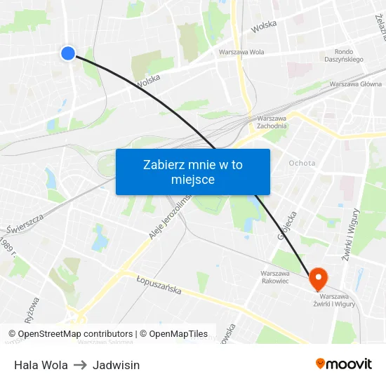 Hala Wola to Jadwisin map