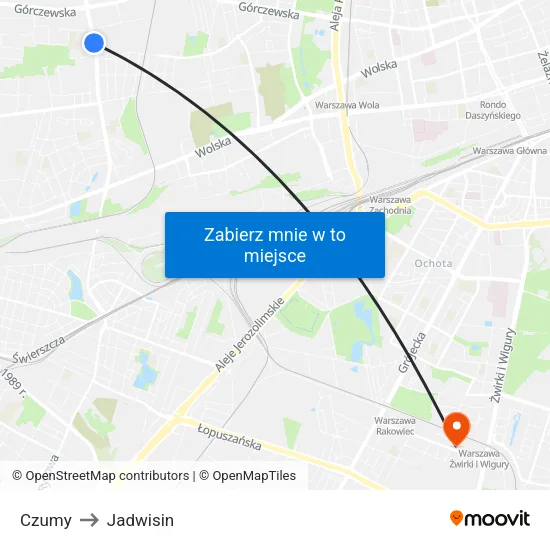 Czumy to Jadwisin map