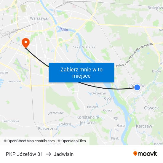 PKP Józefów 01 to Jadwisin map