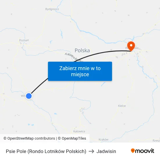 Psie Pole (Rondo Lotników Polskich) to Jadwisin map