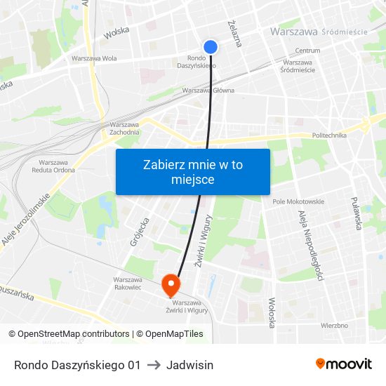 Rondo Daszyńskiego 01 to Jadwisin map