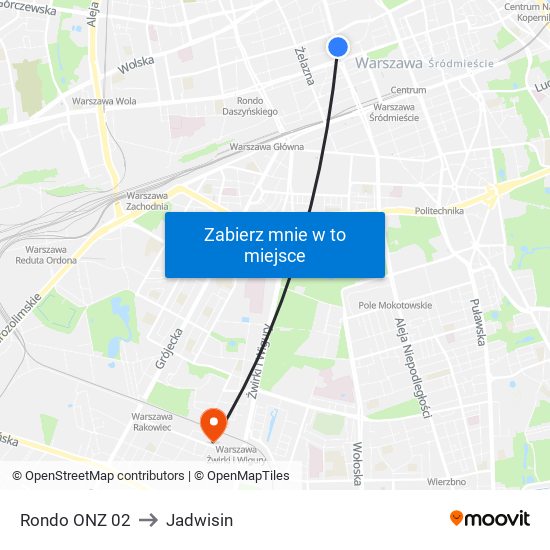 Rondo ONZ 02 to Jadwisin map