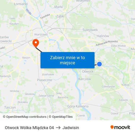 Otwock Wólka Mlądzka 04 to Jadwisin map