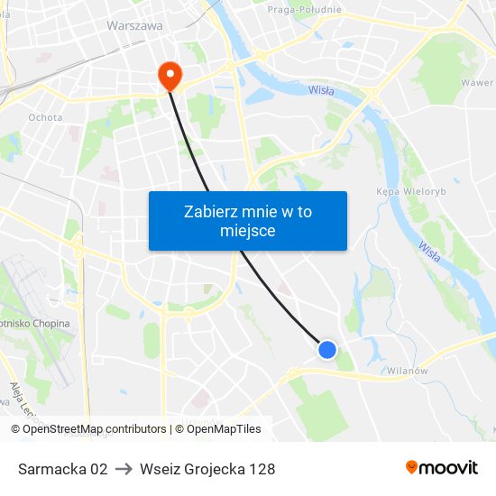 Sarmacka 02 to Wseiz Grojecka 128 map