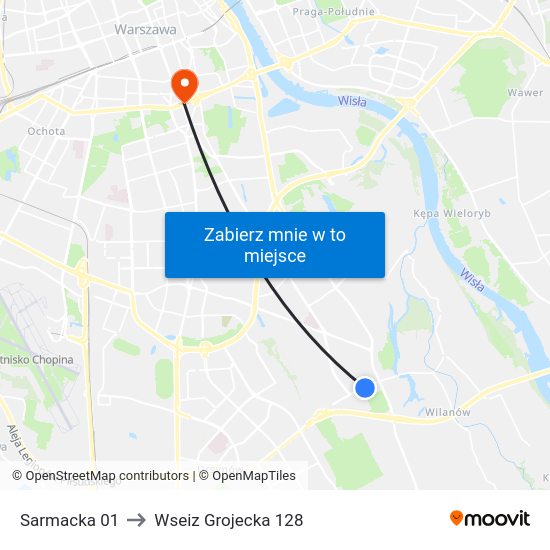 Sarmacka 01 to Wseiz Grojecka 128 map