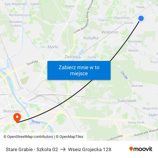 Stare Grabie - Szkoła 02 to Wseiz Grojecka 128 map