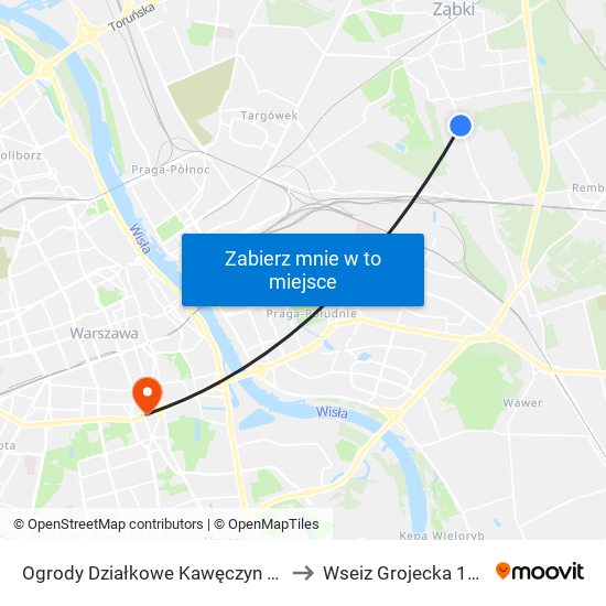 Ogrody Działkowe Kawęczyn 01 to Wseiz Grojecka 128 map