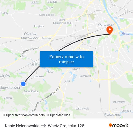 Kanie Helenowskie to Wseiz Grojecka 128 map