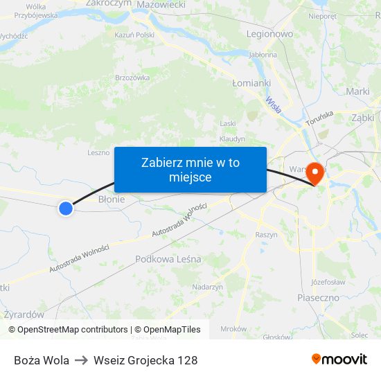 Boża Wola to Wseiz Grojecka 128 map