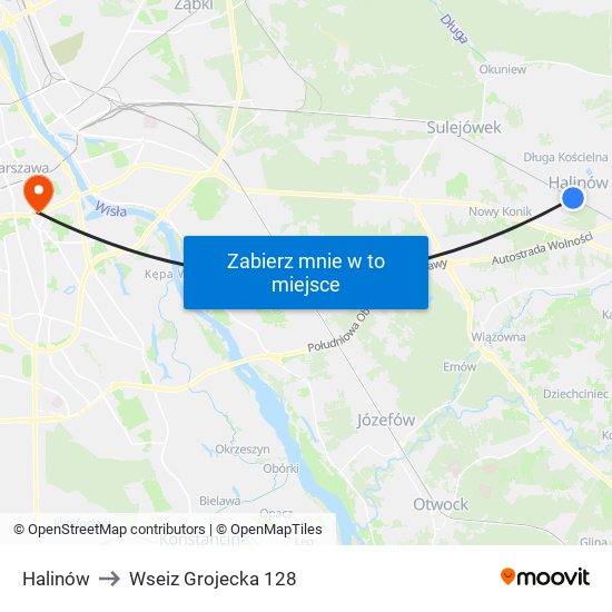 Halinów to Wseiz Grojecka 128 map