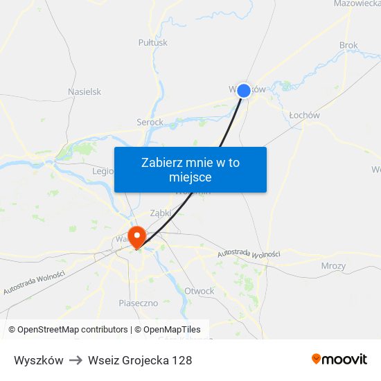 Wyszków to Wseiz Grojecka 128 map