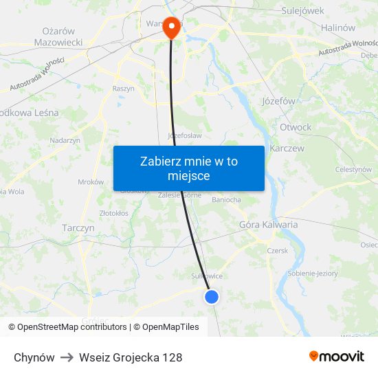 Chynów to Wseiz Grojecka 128 map