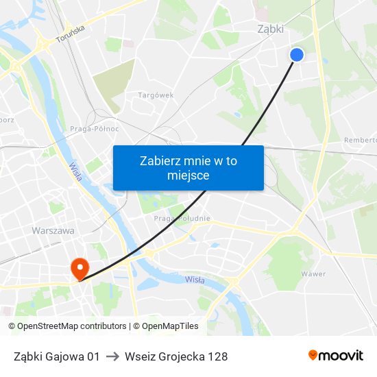 Ząbki Gajowa 01 to Wseiz Grojecka 128 map